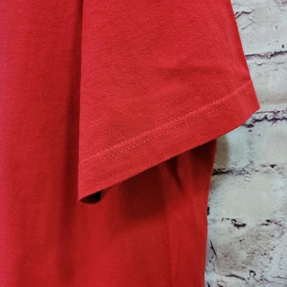 New Orleans Air Waves Inc Short Sleeve Tee Shirt Red - Gold Emblem - Picture 3 of 9